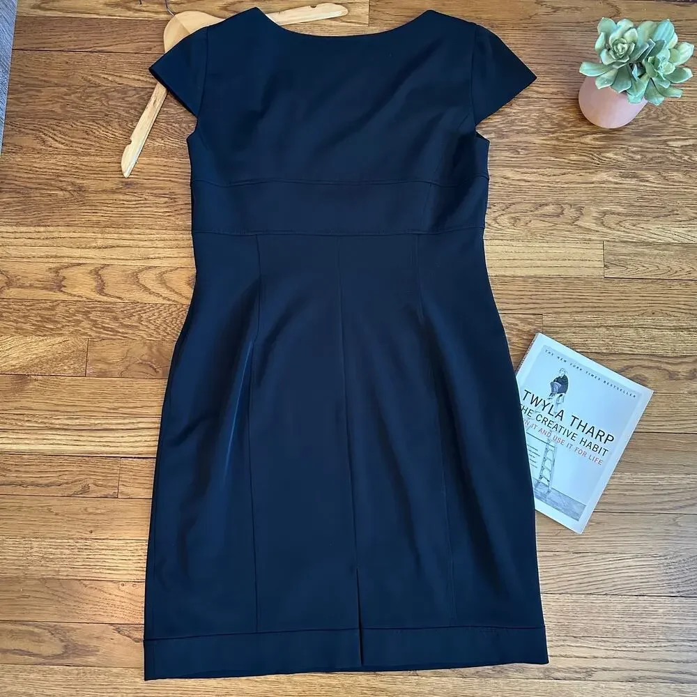 Tahari by Arthur S. Levine Black Scoop Neck Sheath Dress - Picture 5 of 9